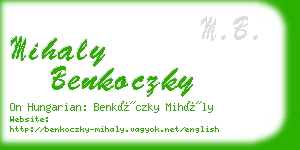 mihaly benkoczky business card